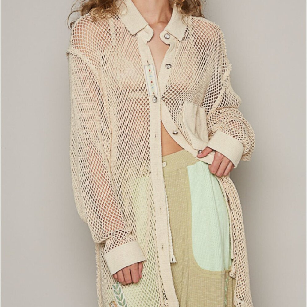 POL Coverup Button Down - Medium - NWOT